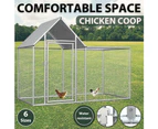 vidaXL Chicken Coop Hen Animal House Pet Carrier Galvanised Steel Multi Sizes