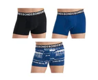 3 x Mens Bonds Everyday Trunks Underwear Blue / Black Cotton - Multi