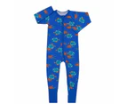 Unisex Baby & Toddler Bonds Baby 2-Way Zip Wondersuit Coverall Floating Fish Blue Cotton/Elastane - Blue