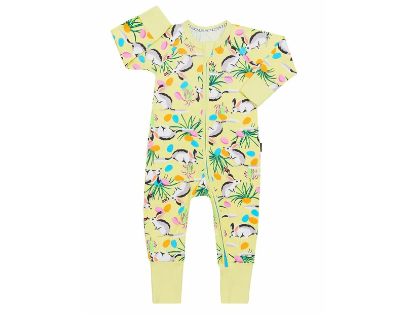 Unisex Baby & Toddler Bonds Baby 2-Way Zip Wondersuit Coverall Yellow With Rabbit Cotton/Elastane - Yellow