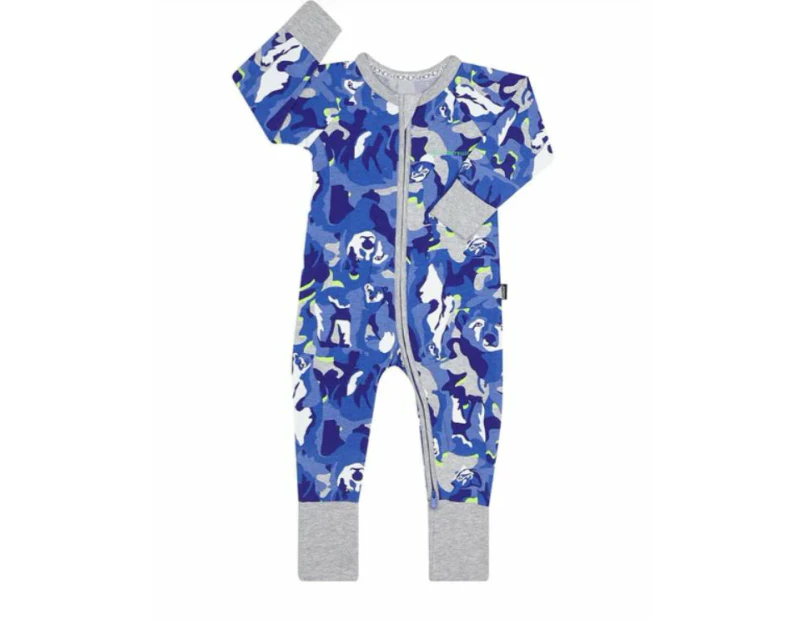 Unisex Baby & Toddler Bonds Baby 2-Way Zip Wondersuit Coverall Blue Bear Cotton/Elastane - Multi