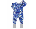 Unisex Baby & Toddler Bonds Baby 2-Way Zip Wondersuit Coverall Blue Bear Cotton/Elastane - Multi