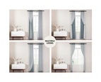 Artiss 2X 132x304cm Blockout Sheer Curtains Light Grey