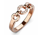 Orbit of Trinity Ring Embellished with Swarovski® Crystals in Rose Gold