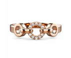 Orbit of Trinity Ring Embellished with Swarovski® Crystals in Rose Gold