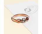 Orbit of Trinity Ring Embellished with Swarovski® Crystals in Rose Gold