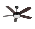 Devanti 52'' Ceiling Fan AC Motor 5 Blades w/Light - Dark Wood