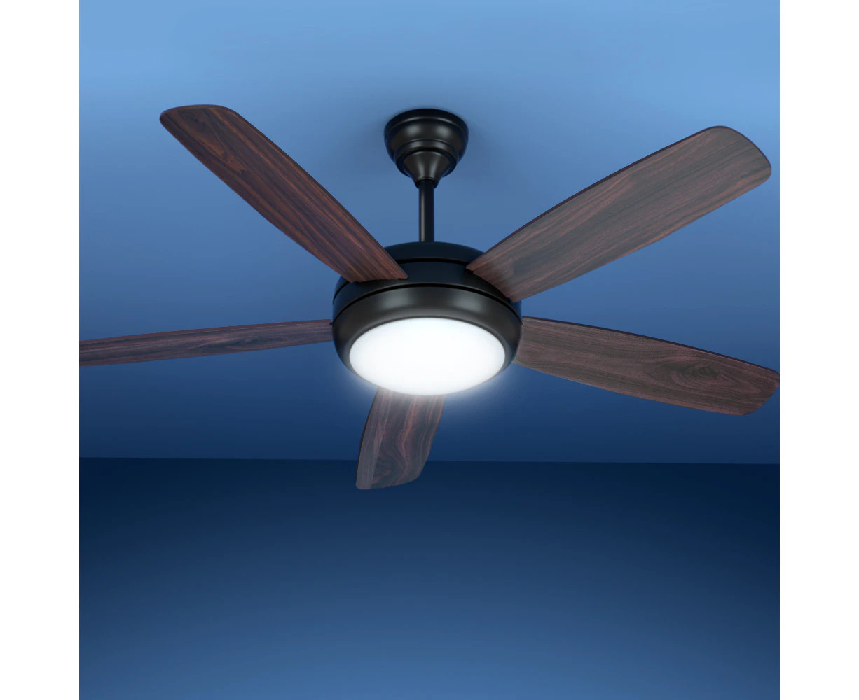 Devanti 52'' Ceiling Fan AC Motor 5 Blades w/Light - Dark Wood