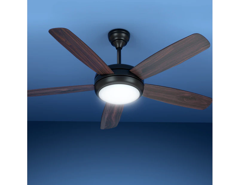 Devanti 52'' Ceiling Fan AC Motor 5 Blades w/Light - Dark Wood