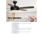 Devanti 52'' Ceiling Fan AC Motor 5 Blades w/Light - Dark Wood