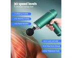 Everfit Massage Gun 30 Speed 6 Heads Vibration Muscle Massager Chargeable Green