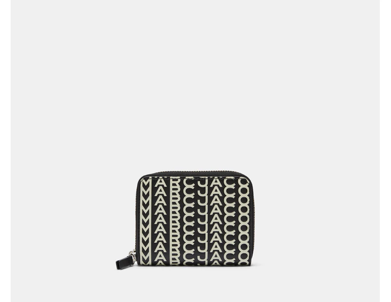 Marc Jacobs The Monogram Zip Around Wallet - Cloud White/Black