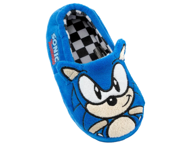 Sonic The Hedgehog Childrens/Kids Face Slippers (Blue) - NS7459