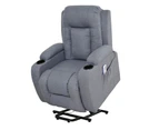Advwin Electric Lift Recliner 8 Point Massage Chair Sofa Fabric Grey
