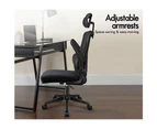 ALFORDSON Mesh Office Chair Executive Computer Fabric Seat Racing Tilt Study Work All Black