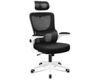 ALFORDSON Mesh Office Chair Gaming Executive Computer Tilt Fabric Seat Work Black And White