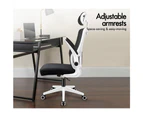 ALFORDSON Mesh Office Chair Gaming Executive Computer Tilt Fabric Seat Work Black And White