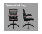 ALFORDSON Mesh Office Chair Executive Tilt Fabric Seat Racing Work Computer All Black