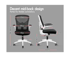 ALFORDSON Mesh Office Chair Executive Tilt Fabric Seat Racing Work Computer Black & White