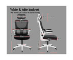 ALFORDSON Mesh Office Chair Gaming Executive Computer Tilt Fabric Seat Work Black And White