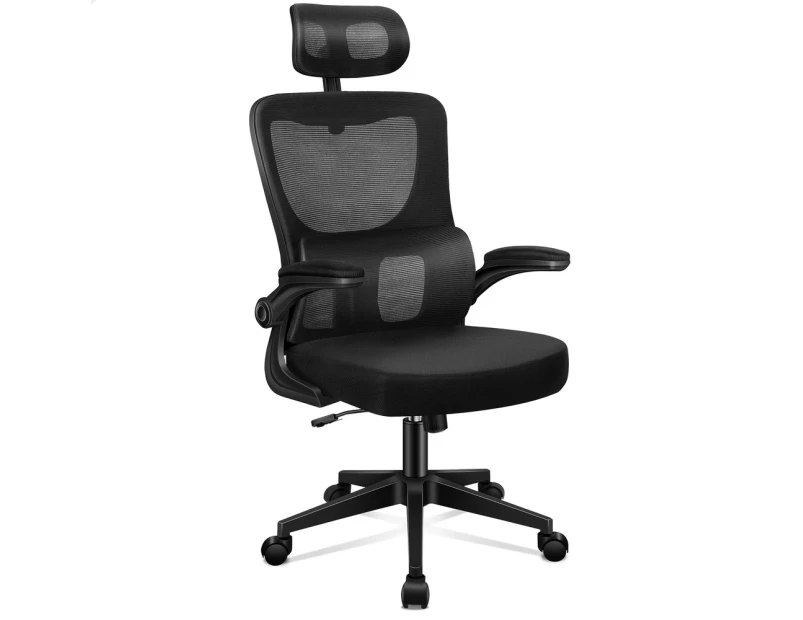 ALFORDSON Mesh Office Chair Executive Computer Fabric Seat Racing Tilt Study Work All Black