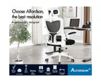 ALFORDSON Mesh Office Chair Gaming Executive Computer Tilt Fabric Seat Work Black And White