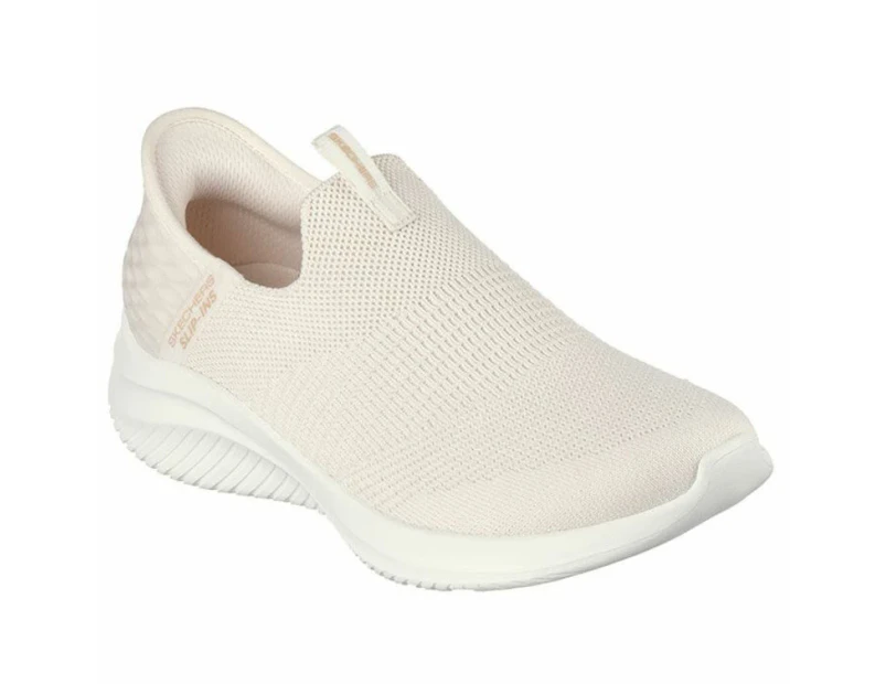 Womens Skechers Slip-Ins Ultra Flex 3.0 Cozy Streak Natural Athletic Shoes - Natural