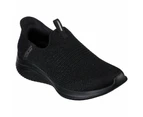 Womens Skechers Slip-Ins Ultra Flex 3.0 Cozy Streak Black Athletic Shoes - Black