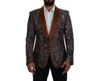 Stunning Dolce & Gabbana Silk Blazer Jacket with Monkey Print - Brown