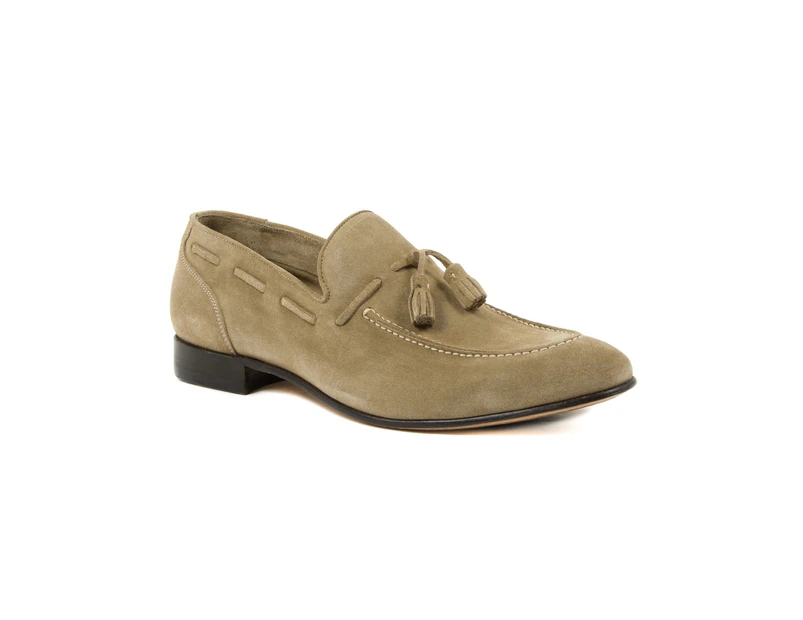 Suede Leather Loafers - Taupe