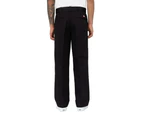 Black Plain Trousers with Zip and Hook Button Fastening - Black