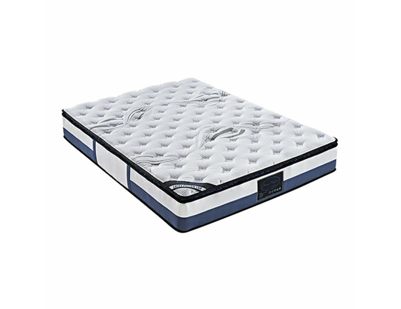 Double Mattress Latex Pillow Top Pocket Spring Foam Medium Firm Bed