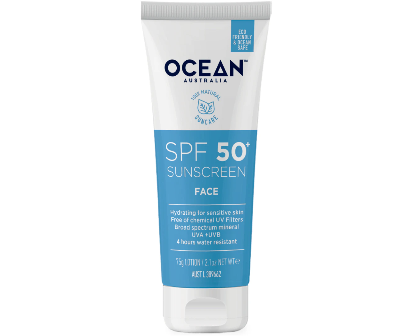 Ocean Australia Natural, Ethical & Reef Friendly Face Sunscreen SPF 50+ (75 g)