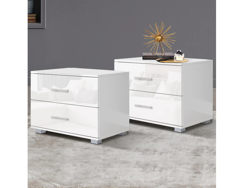 ALFORDSON 2x Bedside Table White