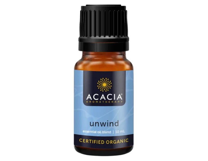 Acacia Aromatherapy Certified Organic Essential Oil Blend Unwind (10 ml)