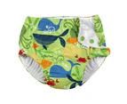 i.Play | Snap Reusable Absorbent Swimsuit Diaper - Green Sealife