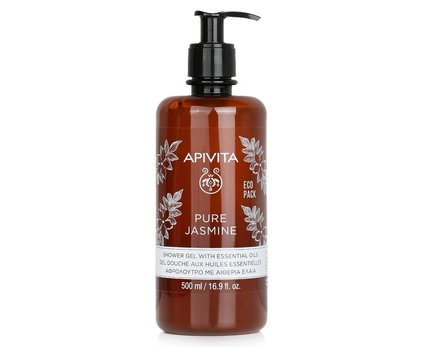 Apivita Pure Jasmine Shower Gel with Essential Oils  Ecopack 500ml/16.9oz