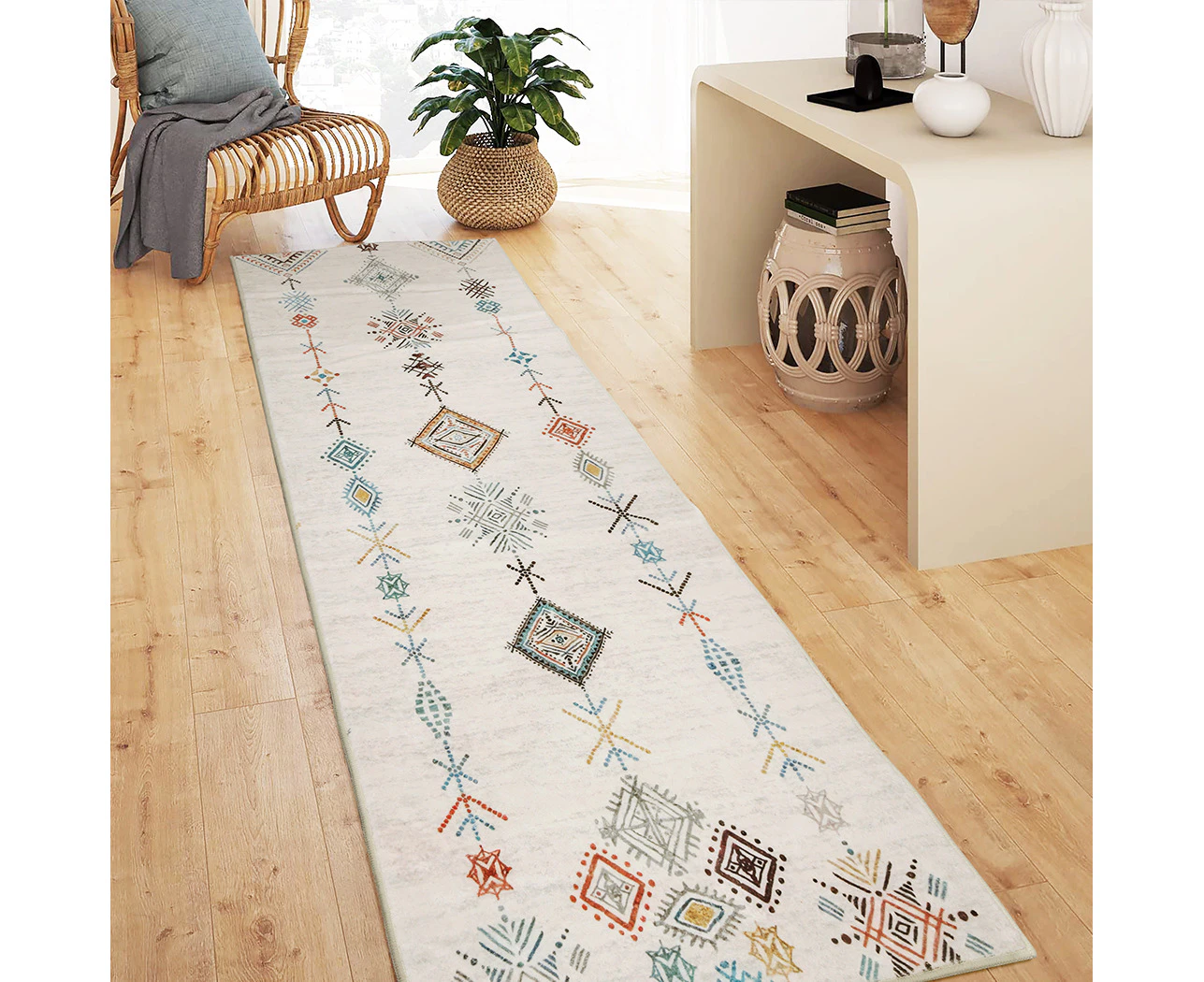 Marlow Floor Rug Hallway Runner Washable Soft Plush Carpet Non Slip 180X60cm