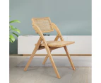 Levede 2X Dining Chairs Foldable  Accent Wooden Chair Rattan Furniture Lounge