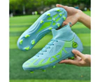Men Boys Soccer Shoes TF/FG Football Boots High Ankle Kids Cleats Training Sport Sneakers -Green