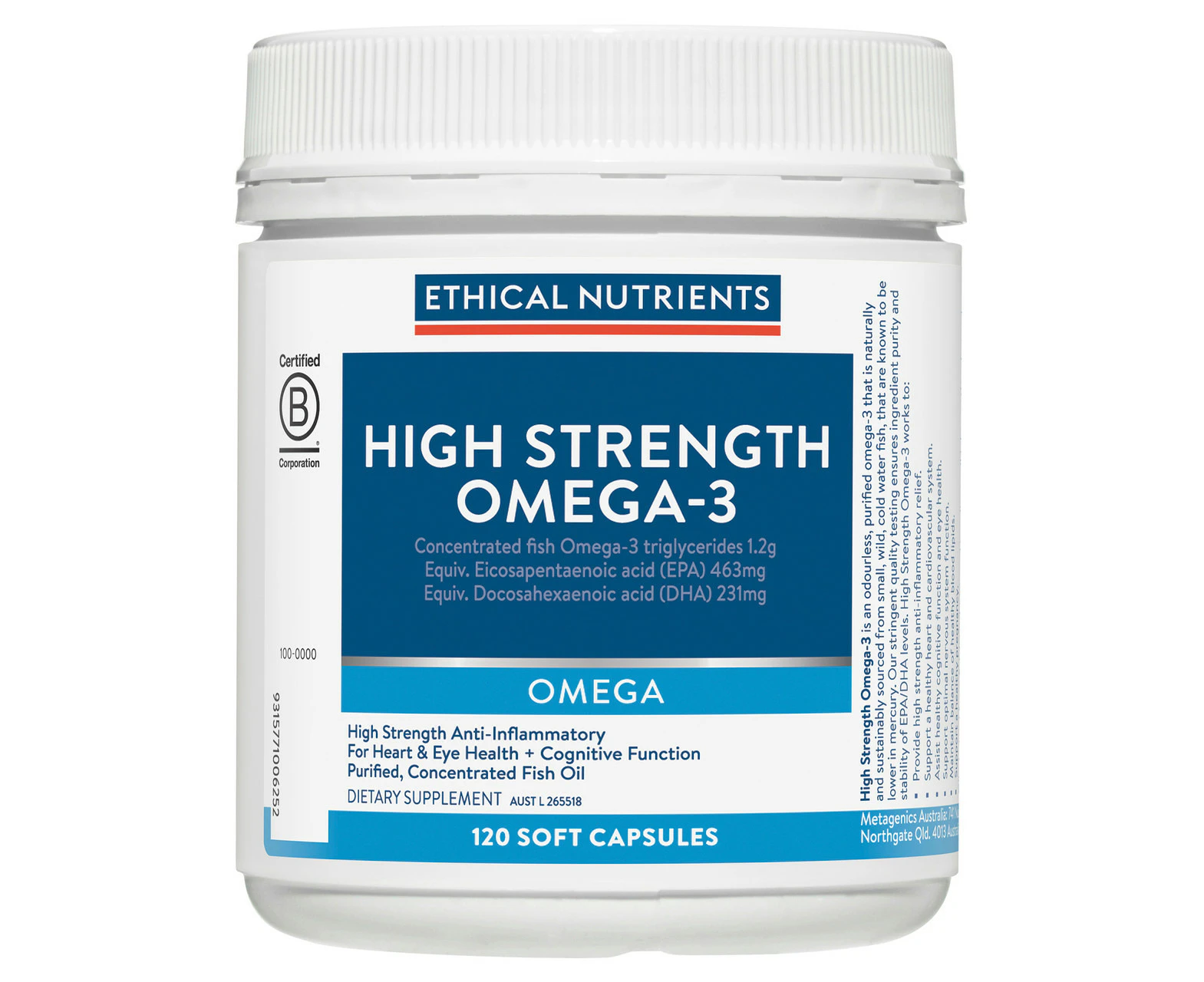 Ethical Nutrients High-Strength Fish Oil Caps 120