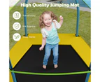 Costway 7FT Trampoline Kids Trampolines w/Spring Mat Safety Enclosure Net Indoor Outdoor Toys Fun Gift Green