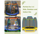 Costway 7FT Trampoline Kids Trampolines w/Spring Mat Safety Enclosure Net Indoor Outdoor Toys Fun Gift Green