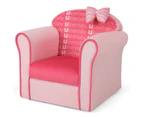 Giantex Kids Sofa Ergonomic Children Couch Upholstered Armchair w/Cute Bow Bedroom Living Room, Pink