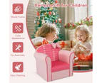 Giantex Kids Sofa Ergonomic Children Couch Upholstered Armchair w/Cute Bow Bedroom Living Room, Pink