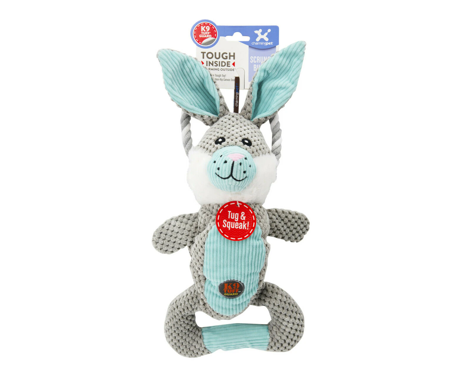 Charming Pet Scrunch Bunch & Squeak Dog Toy - Bunny