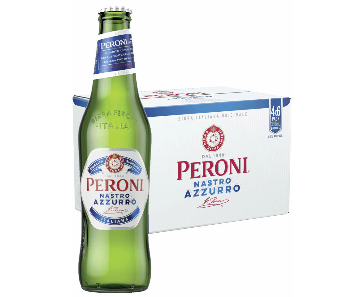 Peroni Nastro Azzurro Imported From Italy Beer Case 24 X Pack 330ml Bottles