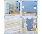 Kids Toy Storage Organizer with 9 Plastic Bins Children Bookshelf Storage Blue