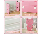 Kids Toy Storage Organizer with 9 Plastic Bins Children Bookshelf Storage Pink
