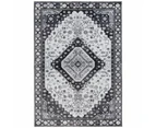 Large Black Rug Soft Plush Non Slip Washable Traditional Carpet 200x290